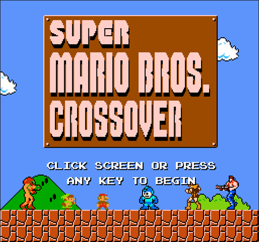 Super Mario Bros Crossover&rsquo;s title screen