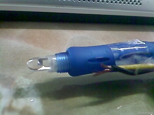 LED mounted on pen